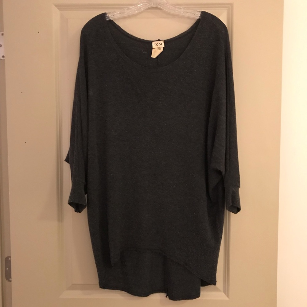 Tobi Dark Grey Oversized T-Shirt Tunic